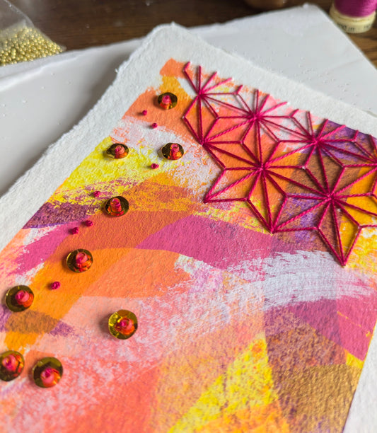 Framed Original Embellished Painting - Cherry Dazzle