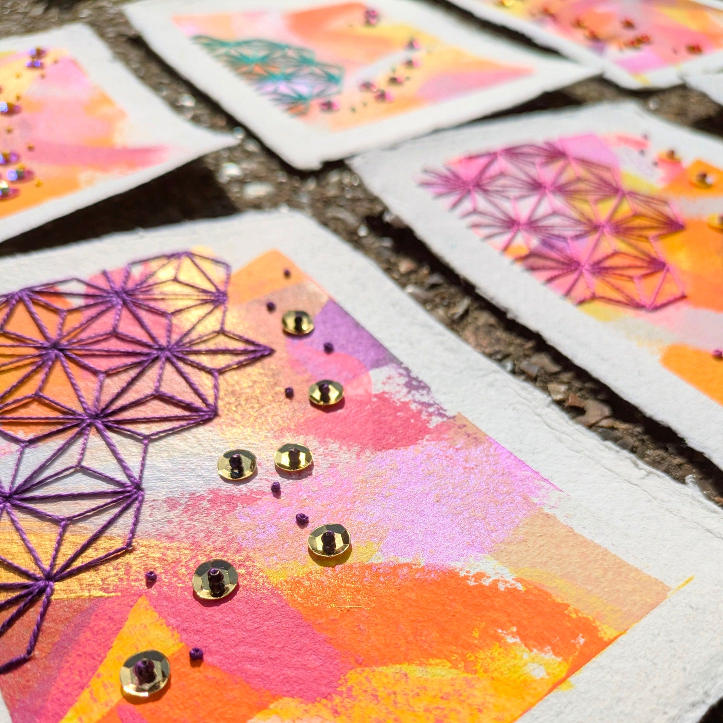 Framed Original Embellished Painting - Cherry Dazzle