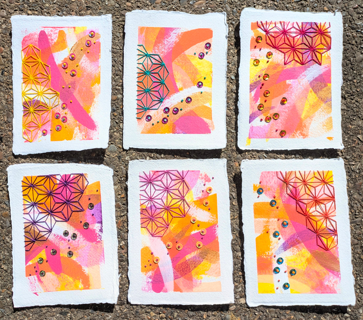 Framed Original Embellished Painting - Sunbeam